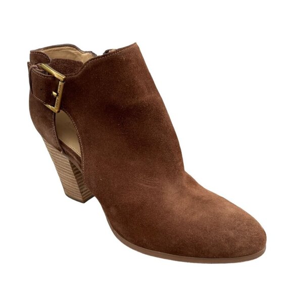 MICHAEL Michael Kors Adams Cutout Buckle Booties in Brown Tan Size 9.5M - Picture 8 of 14